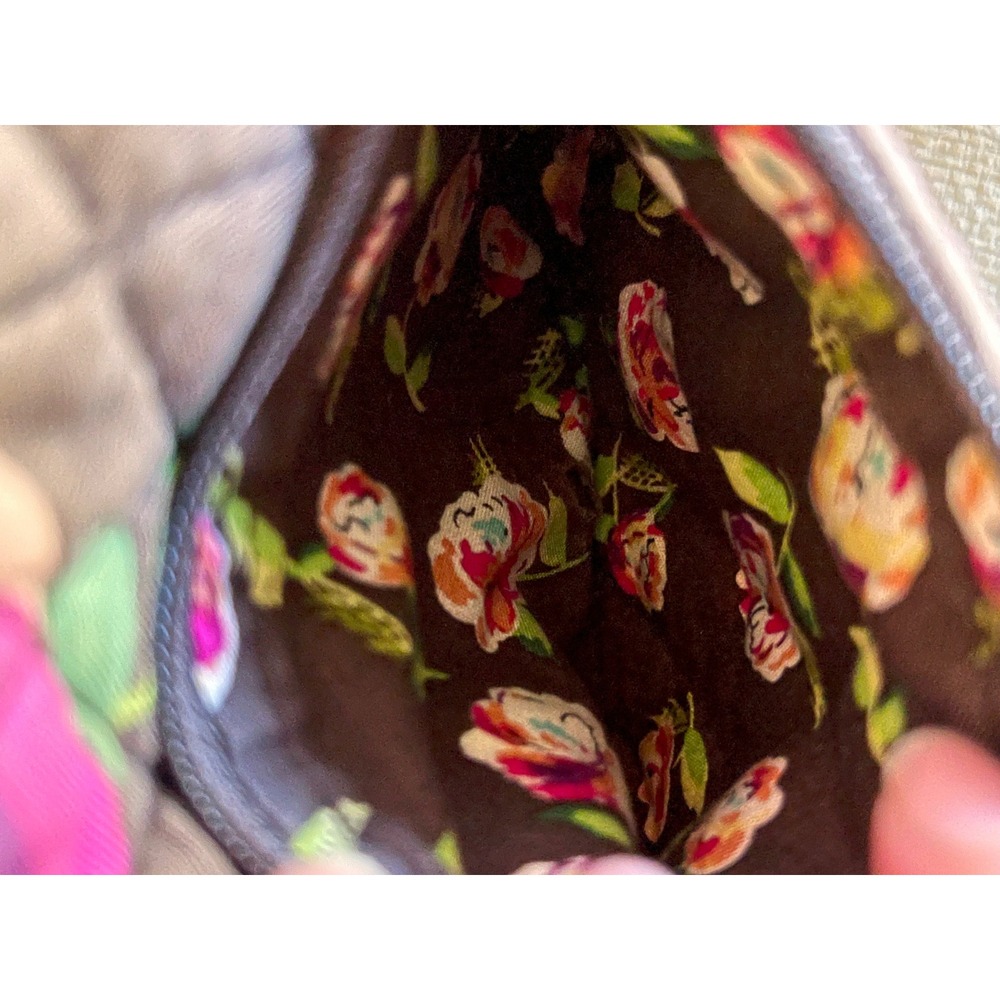 Vera Bradley Crossbody Bag Women One Size Brown Floral Quilted Cotton Boho Purse - Picture 5 of 11